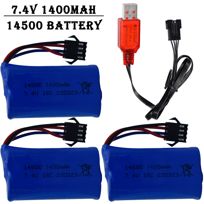 Shelly Plug - 7.4V 1400mAh 14500 Lithium-Ion Batterij/Met SM4P