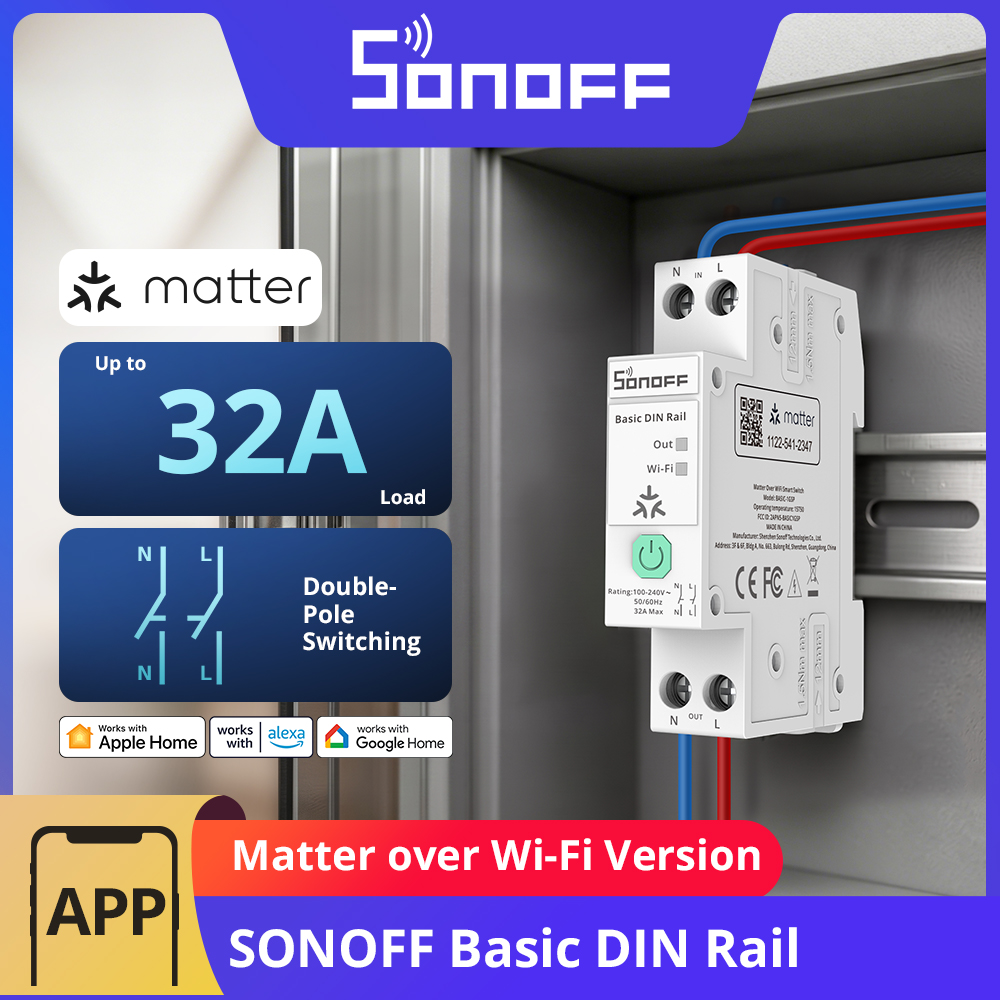 Sonoff Basic - SONOFF BASIC-1GSP Basic Enkelkanaals DIN-rail schakelaar