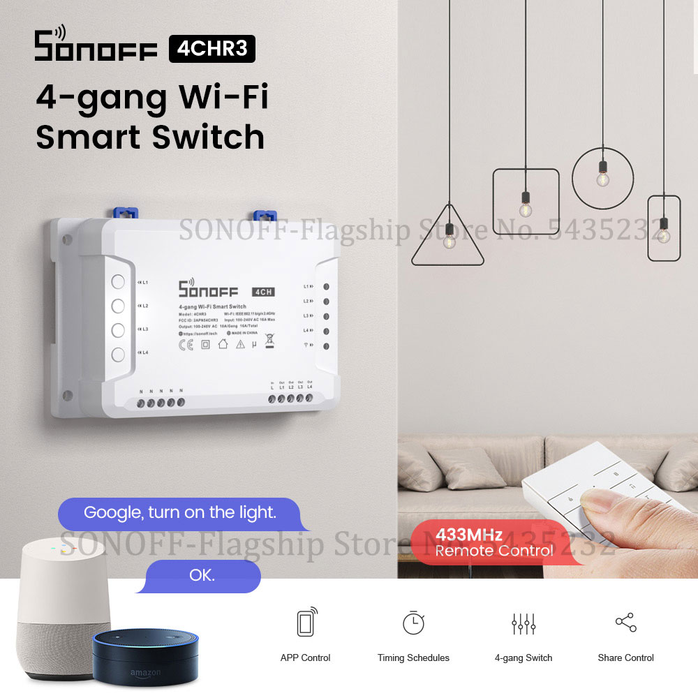 Sonoff - Itead Sonoff 4CH R3 Wifi Draadloze