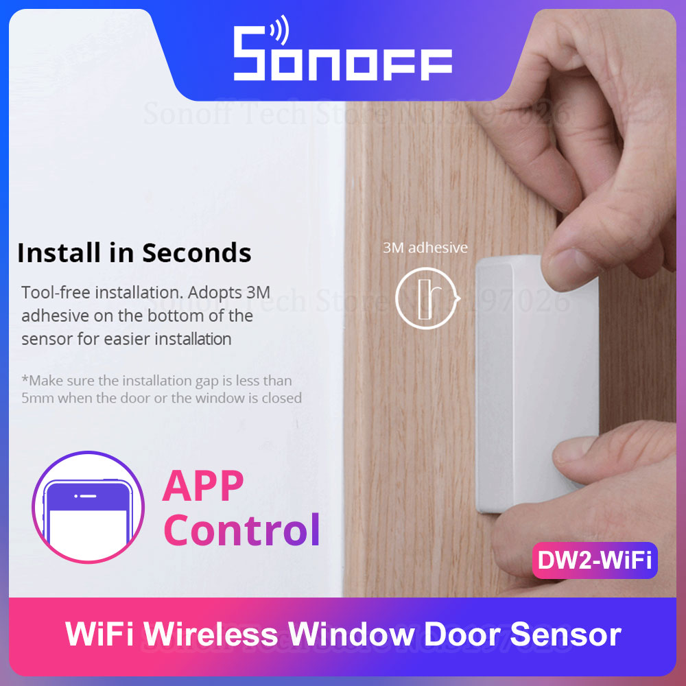 Sonoff - Sonoff DW2-WiFi Draadloze Beveiliging Deur/Raam Sensor