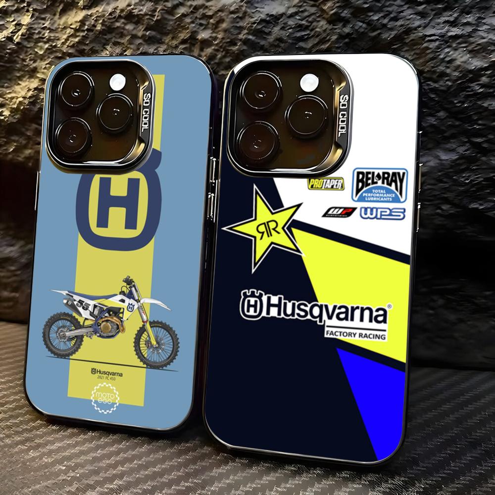 Shelly - Motorfiets H-Husqvarnaes-S Telefoonhoesje voor lMDColor Zilveren