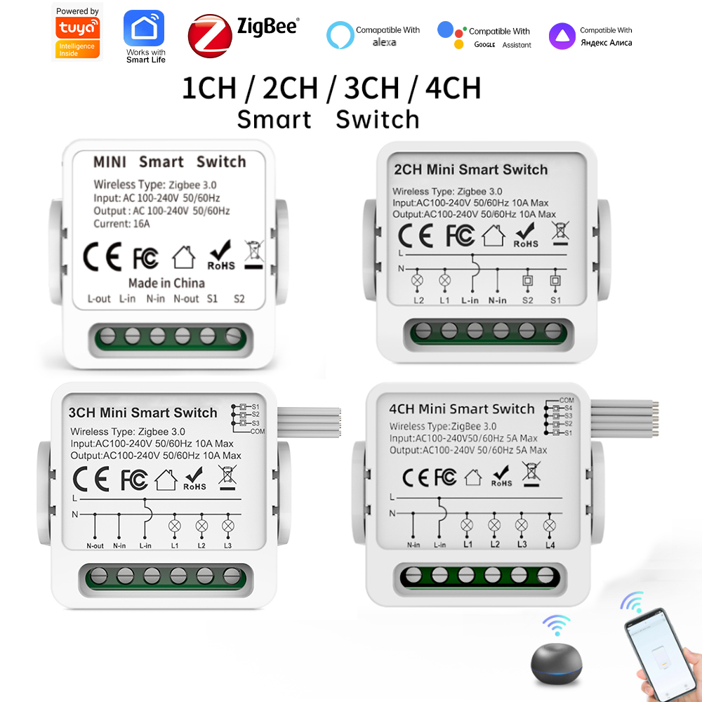 Smart Relay Tuya - Tuya Zigbee 3.0 Smart Switch 1/2/3/4-weg