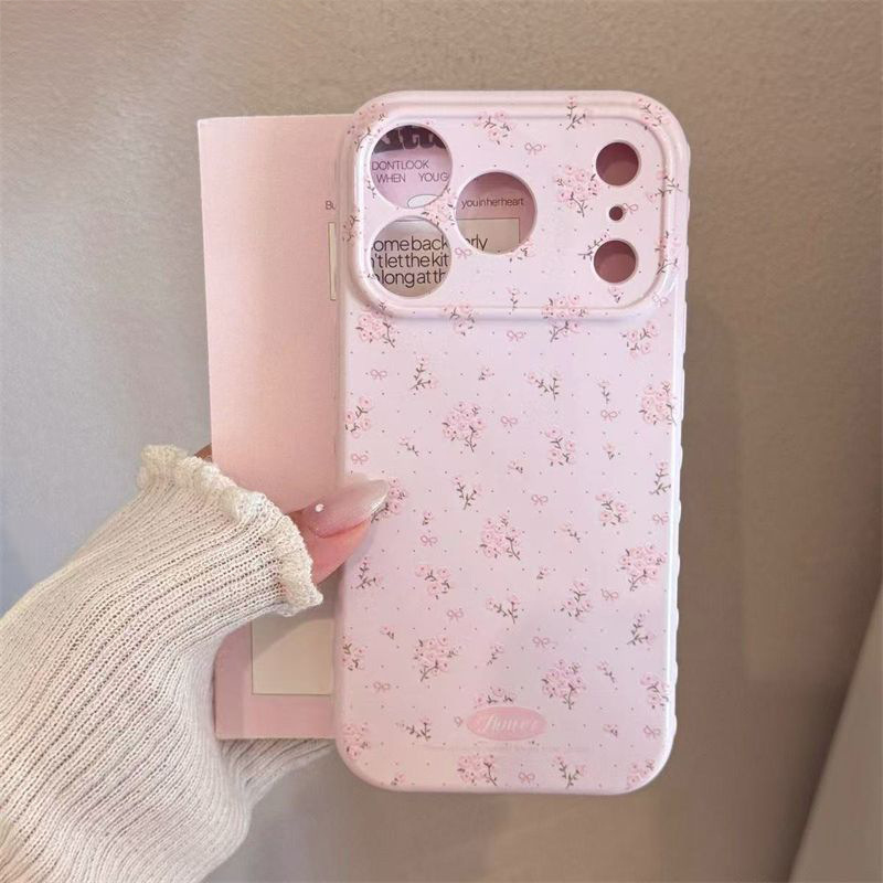 Shelly - InsWind roze bloemen strik telefoonhoesje iPhone