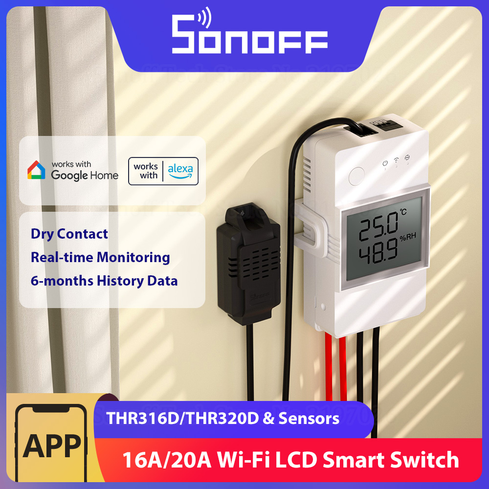 Sonoff Mini R4 - SONOFF THR316D/THR320D Temperatuur Vochtigheid Slimme Schakelaar
