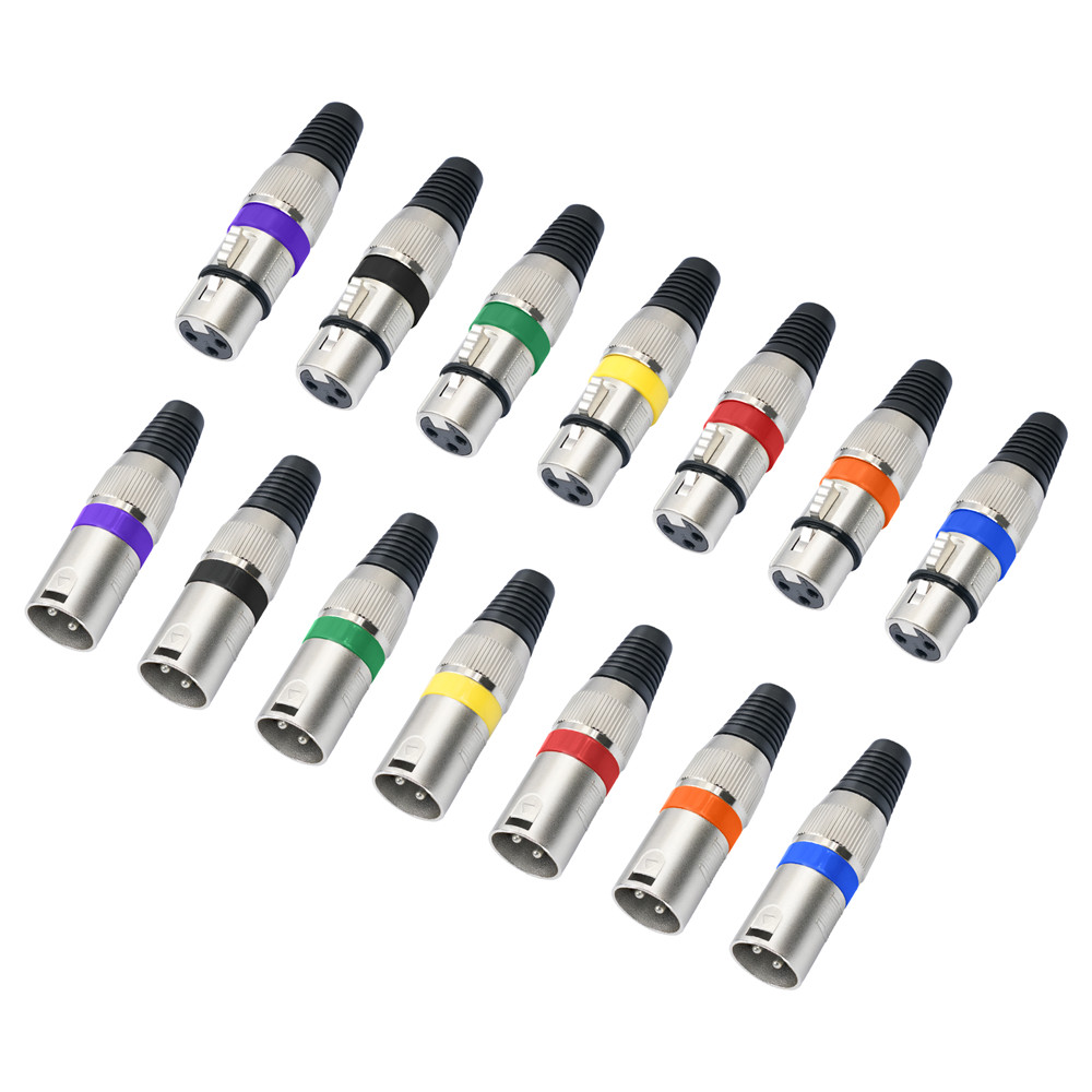 Shelly Plug - 3-pins XLR-connector, zinklegering behuizing, gekleurde ring,