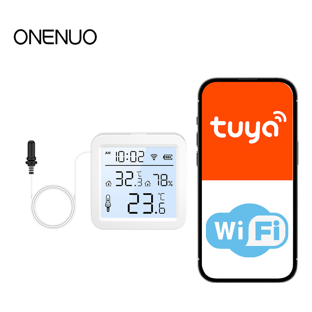 Tuya Smart - WiFi-vochtigheidstemperatuursensor met externe sonde Binnen/buiten Tuya