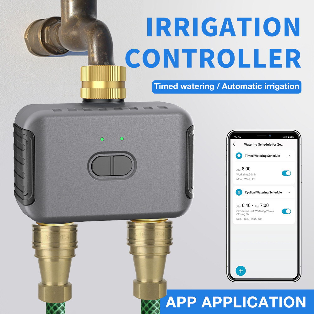 Tuya Smart - Tuya 2-zone besproeiingstimer Tuin Automatische irrigatiecontroller