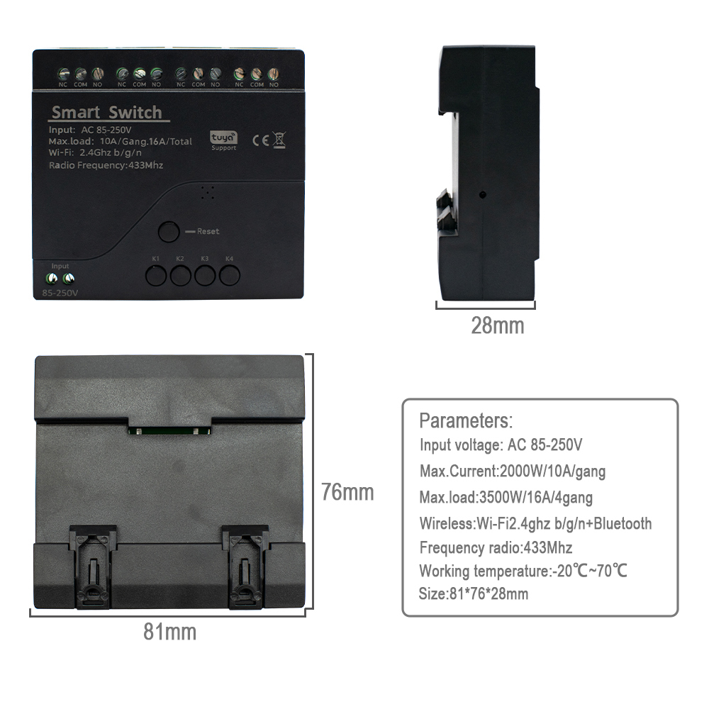 Tuya WIFI 4-kanaals slimme sch - Tuya 4 Channel recensie en prijs