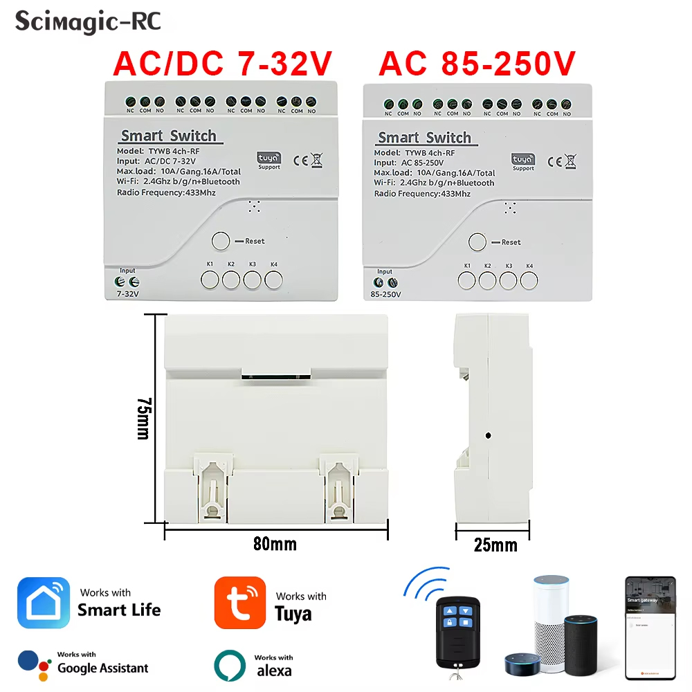 4CH Wifi Smart Relay 4-kanaals - Tuya 4 Channel recensie en prijs