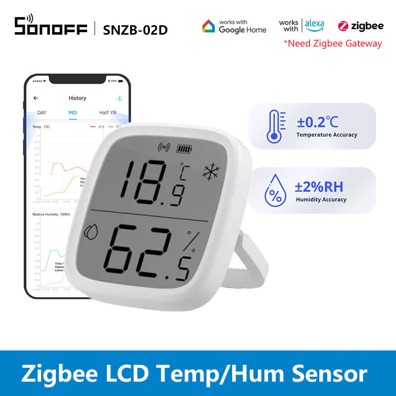 Intelligente SNZB-02D temperat - Sonoff recensie en prijs